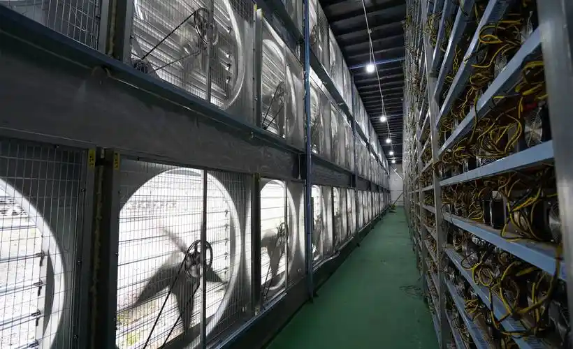 A modern mining farm hosting diversified rigs including Kaspa miners