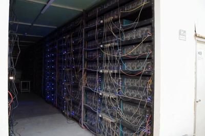 A modern mining farm showcasing eco-friendly practices