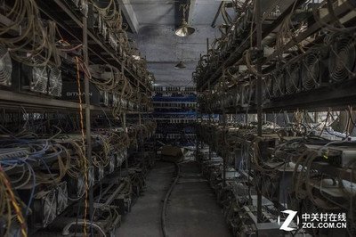A bustling South African mining farm, showcasing rows of efficient crypto mining equipment
