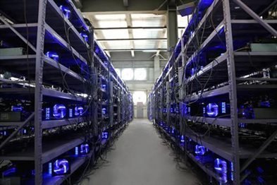A mining farm image demonstrating several machines working together.